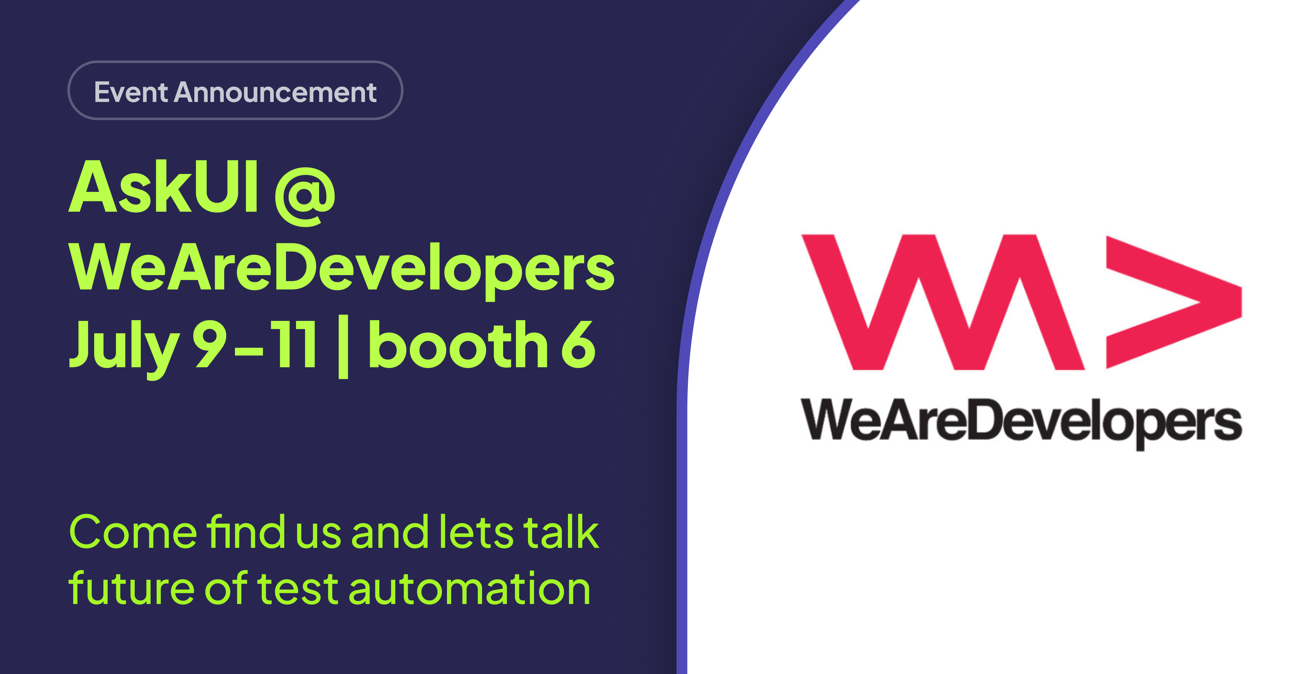 Meet AskUI at WeAreDevelopers 2025 - Booth 6